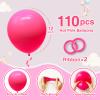 110pcs Hot Pink Balloons 12 Inch Latex Balloon for Hot Pink Birthday Decorations Wedding Christmas Gender Reveal Engagement Anniversary Princess Bridal Shower Baby Shower Decorations view 2