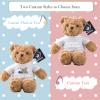 ToysCentral Basics Personalized Gifts for Women Men Stuffed Bear Plush Toys with Customized Text, Personalized Teddy Bear with T-Shirt as for Christmas Valentines Day Birthday (13 inch-Text+Photo), White view 2