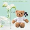 ToysCentral Basics Personalized Gifts for Women Men Stuffed Bear Plush Toys with Customized Text, Personalized Teddy Bear with T-Shirt as for Christmas Valentines Day Birthday (13 inch-Text+Photo), White view 4