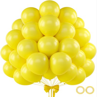 110pcs Yellow Balloons 12 Inch Latex Balloon for Yellow Birthday Decorations Wedding Christmas Gender Reveal Engagement Anniversary Princess Bridal Shower Baby Shower Decorations