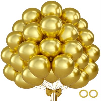 110pcs Gold Balloons 12 Inch Latex Balloon for Gold Birthday Decorations Wedding Christmas Gender Reveal Engagement Anniversary Princess Bridal Shower Baby Shower Decorations