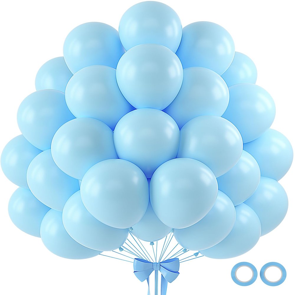 110pcs Pastel Blue Balloons 12 Inch Latex Balloon for Pastel Blue Birthday Decorations Wedding Christmas Gender Reveal Engagement Anniversary Princess Bridal Shower Baby Shower Decorations