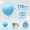 110pcs Pastel Blue Balloons 12 Inch Latex Balloon for Pastel Blue Birthday Decorations Wedding Christmas Gender Reveal Engagement Anniversary Princess Bridal Shower Baby Shower Decorations view 2