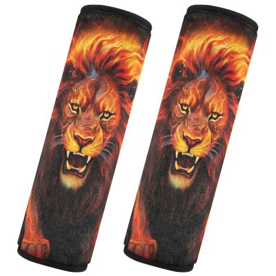 UMIRIKO Car Seat Belt Pad Covers Gold Flames Lion Safety Seatbelt Strap Shoulder Pads for Adults and Children Comfort Universal 2 Pack M 20848579