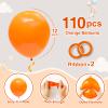 110pcs Orange Balloons 12 Inch Latex Balloon Arch Kit for Birthday Baby Shower Anniversary Graduation Wedding Party Decorations view 2