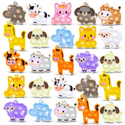 30pcs Party Favors for Kids Valentine's Day Gifts for Kids Sensory Fidgets Toys Mini Pop it Keychain Stocking Stuffers Kid Birthday Gift Treasure Box Toy Classroom Prizes Box Pinata Fillers
