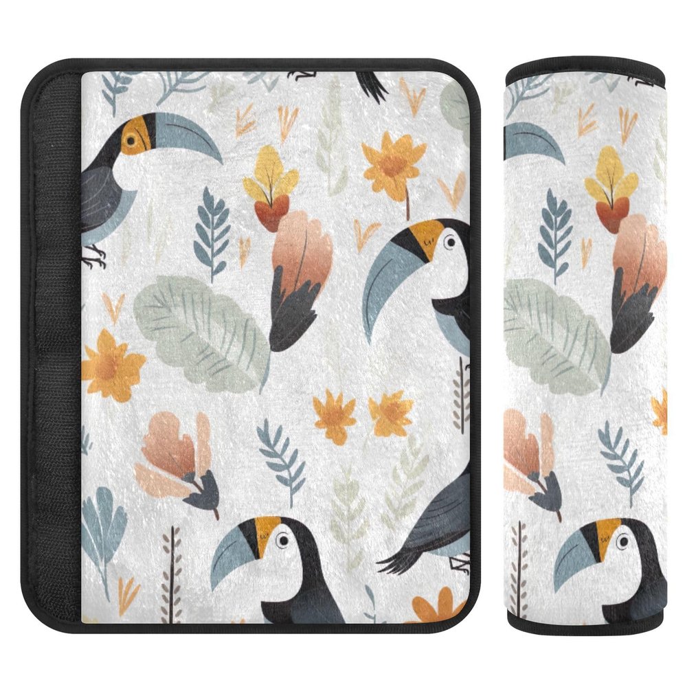 UMIRIKO Car Seat Belt Pad Covers Toucan Floral Safety Seatbelt Strap Shoulder Pads for Adults and Children Comfort Universal 2 Pack S 20851894