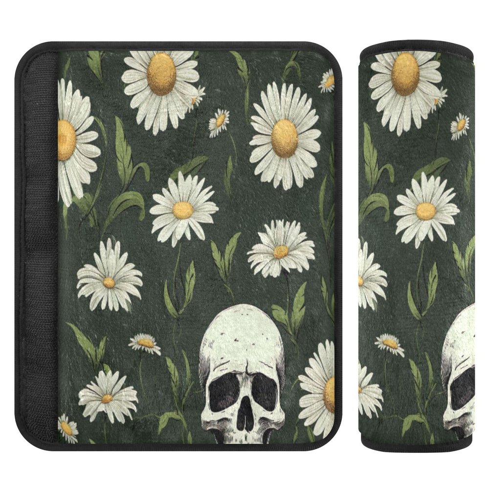 UMIRIKO Car Seat Belt Pad Covers Floral Skull Daisy Safety Seatbelt Strap Shoulder Pads for Adults and Children Comfort Universal 2 Pack M 20848941
