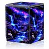 AIRWEE Card Deck Box for MTG Trading Cards, Magic Card Box Can Hold 110+ Single Sleeved Cards, Waterproof PU Leather Material, Strong Magnetic Buckle Card Set Box Suitable for TCG CCG, Blacklight view 1