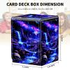 AIRWEE Card Deck Box for MTG Trading Cards, Magic Card Box Can Hold 110+ Single Sleeved Cards, Waterproof PU Leather Material, Strong Magnetic Buckle Card Set Box Suitable for TCG CCG, Blacklight view 3