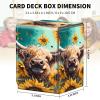 AIRWEE Card Deck Box for MTG Trading Cards, Magic Card Box Can Hold 110+ Single Sleeved Cards, Waterproof PU Leather Material, Strong Magnetic Buckle Card Set Box Suitable for TCG CCG, Sunflowers Cow view 3