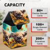 AIRWEE Card Deck Box for MTG Trading Cards, Magic Card Box Can Hold 110+ Single Sleeved Cards, Waterproof PU Leather Material, Strong Magnetic Buckle Card Set Box Suitable for TCG CCG, Sunflowers Cow view 4