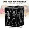 Card Deck Box for MTG Trading Cards, Magic Card Box Can Hold 110+ Single Sleeved Cards, Waterproof PU Leather Material, Strong Magnetic Buckle Card Set Box Suitable for TCG CCG, Dancing Skeleton view 3