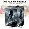 Card Deck Box for MTG Trading Cards, Magic Card Box Can Hold 110+ Single Sleeved Cards, Waterproof PU Leather Material, Strong Magnetic Buckle Card Set Box Suitable for TCG CCG, Doomsday Warrior view 3