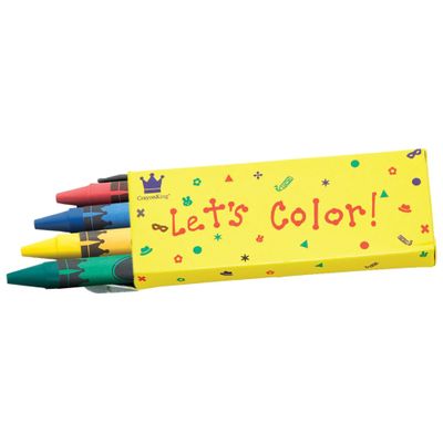4-Color Box Non-Toxic Crayons for Automotive Dealerships & Service Departments  Assorted Colors (Red, Yellow, Green, Blue)  3-7/16" Long - Pack of 4 (Packaged 50 boxes per pack)