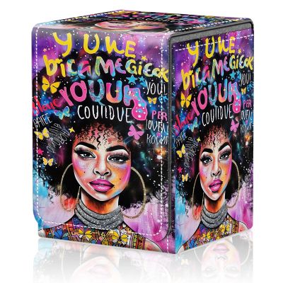 AIRWEE Card Deck Box for MTG Trading Cards, Magic Card Box Can Hold 110+ Single Sleeved Cards, Waterproof PU Leather Material, Strong Magnetic Buckle Card Set Box Suitable for TCG CCG, American Woman