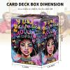 AIRWEE Card Deck Box for MTG Trading Cards, Magic Card Box Can Hold 110+ Single Sleeved Cards, Waterproof PU Leather Material, Strong Magnetic Buckle Card Set Box Suitable for TCG CCG, American Woman view 3