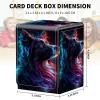 AIRWEE Card Deck Box for MTG Trading Cards, Magic Card Box Can Hold 110+ Single Sleeved Cards, Waterproof PU Leather Material, Strong Magnetic Buckle Card Set Box Suitable for TCG CCG, Shepherd Dog view 3