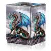 AIRWEE Card Deck Box for MTG Trading Cards, Magic Card Box Can Hold 110+ Single Sleeved Cards, Waterproof PU Leather Material, Strong Magnetic Buckle Card Set Box Suitable for TCG CCG, Blue Dragon view 1