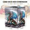AIRWEE Card Deck Box for MTG Trading Cards, Magic Card Box Can Hold 110+ Single Sleeved Cards, Waterproof PU Leather Material, Strong Magnetic Buckle Card Set Box Suitable for TCG CCG, Blue Dragon view 3
