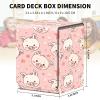Card Deck Box for MTG Trading Cards, Magic Card Box Can Hold 110+ Single Sleeved Cards, Waterproof PU Leather Material, Strong Magnetic Buckle Card Set Box Suitable for TCG CCG, Kawaii Pink Pig view 3