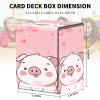 AIRWEE Card Deck Box for MTG Trading Cards, Magic Card Box Can Hold 110+ Single Sleeved Cards, Waterproof PU Leather Material, Strong Magnetic Buckle Card Set Box Suitable for TCG CCG, Pink Cute Pig view 3