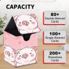 AIRWEE Card Deck Box for MTG Trading Cards, Magic Card Box Can Hold 110+ Single Sleeved Cards, Waterproof PU Leather Material, Strong Magnetic Buckle Card Set Box Suitable for TCG CCG, Pink Cute Pig view 4
