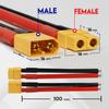 2 Pairs XT60 Plug Male & Female Connector with 12 AWG 100mm. Silicone Wire for RC Lipo Battery FPV Drone Lithium (4 Pcs) - Ledvillage view 4