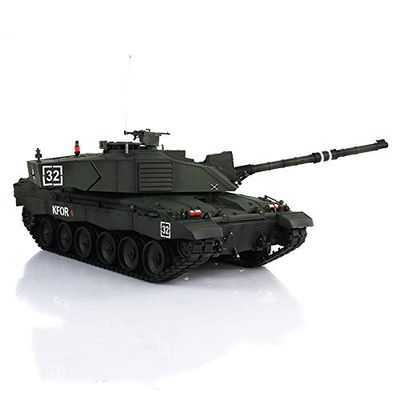 wheelfun Henglong 1/16 Dark Green 7.0 Challenger II RC Tank 3908 360 Turret Metal Track for Hobby BB Shooting Airsoft Tank That Shoot