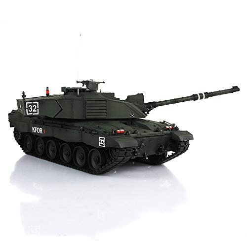 wheelfun Henglong 1/16 Dark Green 7.0 Challenger II RC Tank 3908 360 Turret Metal Track for Hobby BB Shooting Airsoft Tank That Shoot
