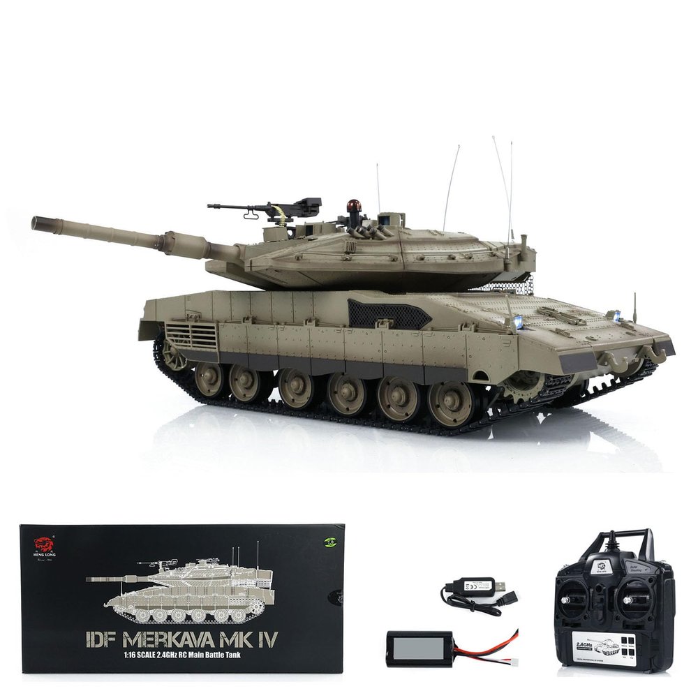 wheelfun Heng Long 1/16 RC Battle Tank IDF Merkava Mk Iv 3958 Turret 360 Rotating Model for Hobby BB Shooting Airsoft Tank That Shoot