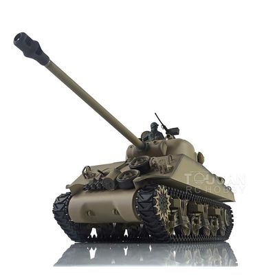 wheelfun Henglong 1/16 Customized 7.0 M4A3 Sherman RC Tank 3898 Barrel Recoil 360 Metal for Hobby BB Shooting Airsoft Tank That Shoot