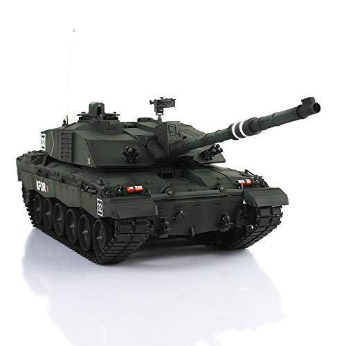 wheelfun Henglong 1/16 Dark Green 7.0 Challenger II RC Tank 3908 Metal Tracks W/Rubbers for Hobby BB Shooting Airsoft Tank That Shoot