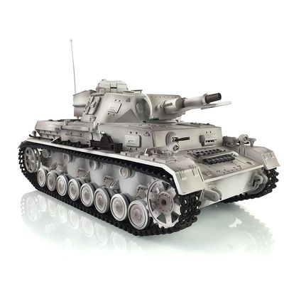 wheelfun 2.4G Henglong 1/16 Snow 7.0 Upgraded Panzer Iv F RTR RC Tank 3858 Metal Tracks for Hobby BB Shooting Airsoft Tank That Shoot