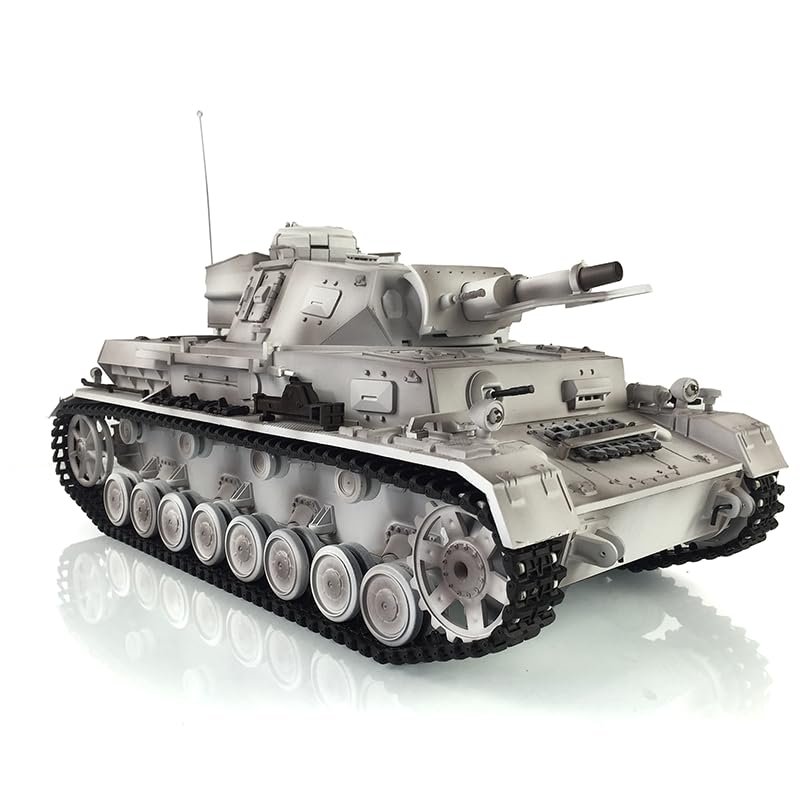 wheelfun 2.4G Henglong 1/16 Snow 7.0 Upgraded Panzer Iv F RTR RC Tank 3858 Metal Tracks for Hobby BB Shooting Airsoft Tank That Shoot