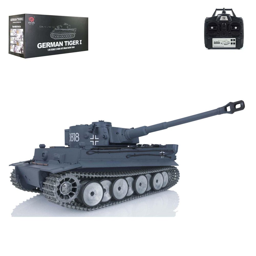 wheelfun Henglong 1/16 7.0 Tiger I RTR RC Tank 3818 FPV Camera Barrel Recoil Metal Wheels for Hobby BB Shooting Airsoft Tank That Shoot