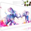 for MTG Playmat + Drawstring Travel Pouch + 6 Dice Counter, for Trading Card Game Playmats or Mouse Pad, Anti-Slip Rubber 24 x 14 in, Painted Cute Elephant for TCG Playmat (No with Zone) view 1