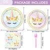 96 Pcs Birthday Plates and Napkins Party Supplies, Gold Horned Horse Disposable Forks Paper Dessert Tableware Decorations Table Dinnerware Favors Set, Serves 24 view 2