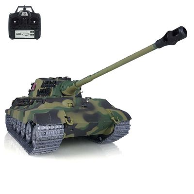 wheelfun Henglong 1/16 7.0 Customized King Tiger RC Tank FPV Barrel Recoil 3888A Metal for Hobby BB Shooting Airsoft Tank That Shoot