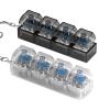 2 Pcs Keyboard Fidget Toy for Adults Fidget Clicker Decompression Fidget Keychain Stress Relief Presents for Adult to Relief Stress Pass The TimeBlack and White view 1