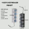 2 Pcs Keyboard Fidget Toy for Adults Fidget Clicker Decompression Fidget Keychain Stress Relief Presents for Adult to Relief Stress Pass The TimeBlack and White view 2