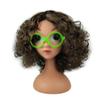 ZJchao Short Curly Cartoon Movie Cosplay Wig for Kids Dress Up, Glasses Frames Included, Halloween Cosplay Accessory Prop, Chemical Inspired by Popular Children's Cartoon Movies view 1