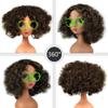 ZJchao Short Curly Cartoon Movie Cosplay Wig for Kids Dress Up, Glasses Frames Included, Halloween Cosplay Accessory Prop, Chemical Inspired by Popular Children's Cartoon Movies view 2