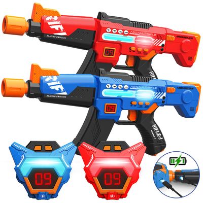 Rechargeable Laser Tag Guns Toys Set of 2 with Upgraded LED Digital Multi-Functional Vests Birthday Gifts for Kids Boys Girls 8 9 10 11 12+ Years Old Teens Adults Christmas Indoor&Outdoor Activities
