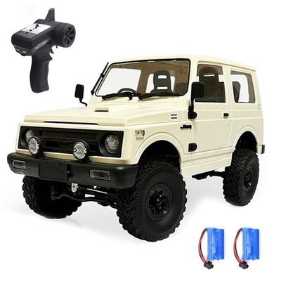 GoolRC RC Truck, WPL C74 RC Crawler 1/10 Scale Remote Control Car, 4WD All Terrain Off Road RC Rock Crawler, 2.4GHz RC Climbing Car with LED Lights and 2 Batteries for Adults