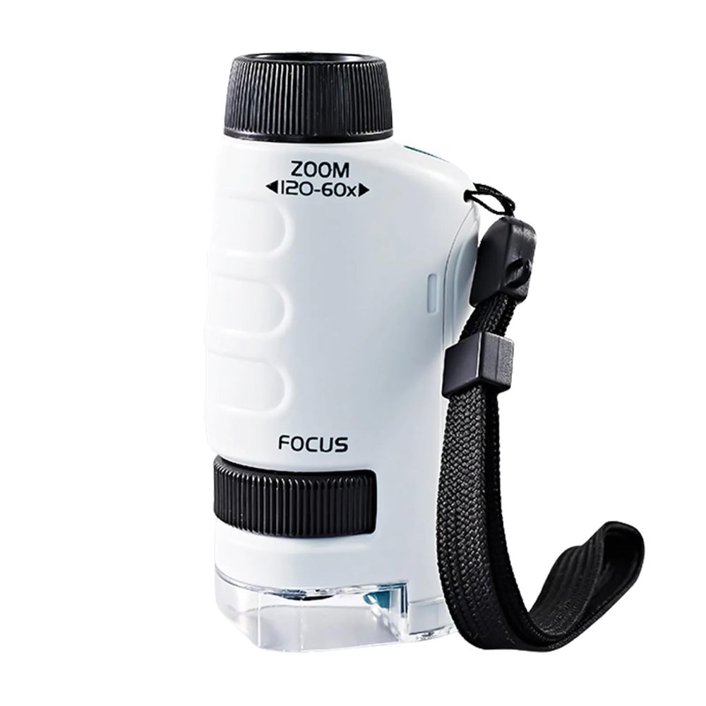 60X-120X Zoom Fixed Focus HD Magnifier with LEDs for Microbiological Observation