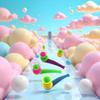 PurYupearl 3Pcs Suspended Blowing Pipe Floating Ball Training Floating Blowing Balls Plastic Balls for Floating Blow Pipe Ball Activity Centers view 2