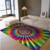 UERWOWELL Soft Nursery Area Rug Rainbow Vortex Texture Machine Washable Carpet Mat 2'3"" x 4' - Non Skid Soundproof Study Room Floor Mat with Rubber Backing view 2