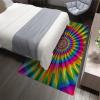 UERWOWELL Soft Nursery Area Rug Rainbow Vortex Texture Machine Washable Carpet Mat 2'3"" x 4' - Non Skid Soundproof Study Room Floor Mat with Rubber Backing view 4