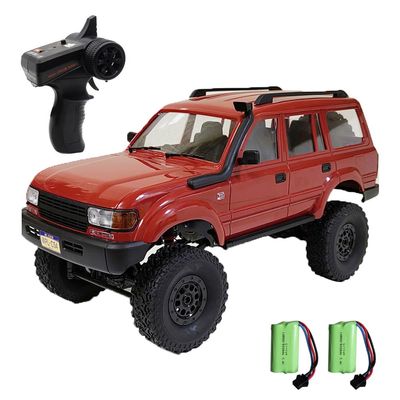 GoolRC RC Truck, WPL C54 RC Crawler 1/16 Scale Remote Control Car, 4WD All Terrain Off Road RC Rock Crawler, 2.4GHz RC Climbing Car with LED Lights and 2 Batteries for Adults (Red)